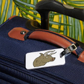 Fierce Angry Bull Head Rustieke Wilde Dier Bagagelabel