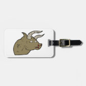 Fierce Angry Bull Head Rustieke Wilde Dier Bagagelabel (Voorkant horizontaal)