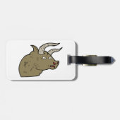 Fierce Angry Bull Head Rustieke Wilde Dier Bagagelabel (Achterkant horizontaal)