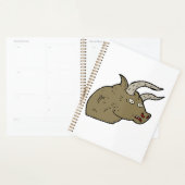 Fierce Angry Bull Head Rustieke Wilde Dier Planner (Display)