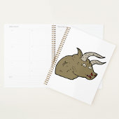 Fierce Angry Bull Head Rustieke Wilde Dier Planner