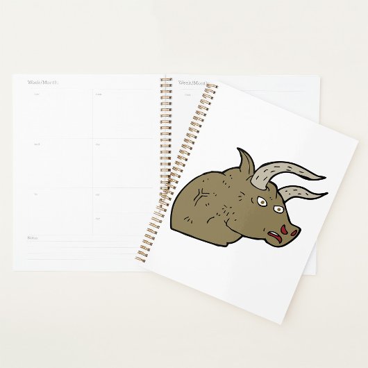 Fierce Angry Bull Head Rustieke Wilde Dier Planner
