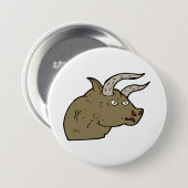 Fierce Angry Bull Head Rustieke Wilde Dier Ronde Button 7,6 Cm (Voorkant /achterkant)