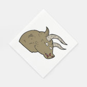 Fierce Angry Bull Head Rustieke Wilde Dier Servet (Hoek)