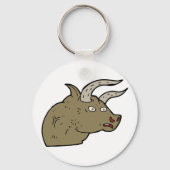 Fierce Angry Bull Head Rustieke Wilde Dier Sleutelhanger (Achterkant)