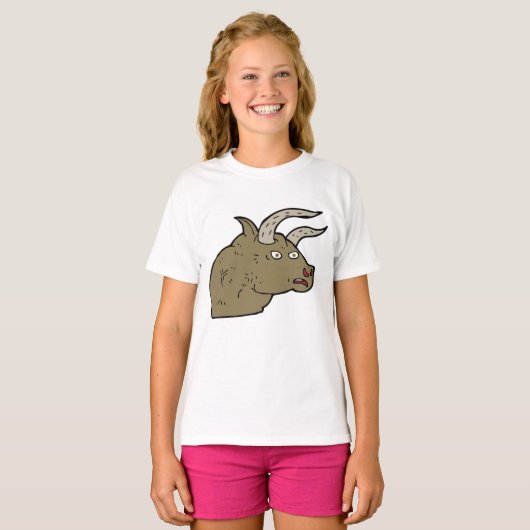 Fierce Angry Bull Head Rustieke Wilde Dier T-shirt (Voorkant volledig)