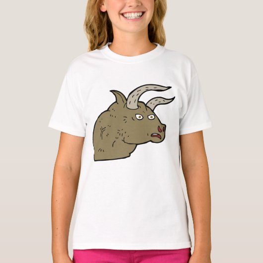 Fierce Angry Bull Head Rustieke Wilde Dier T-shirt (Voorkant)