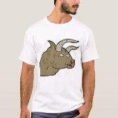 Fierce Angry Bull Head Rustieke Wilde Dier T-shirt (Voorkant)