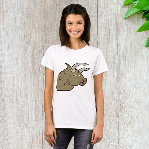 Fierce Angry Bull Head Rustieke Wilde Dier T-shirt