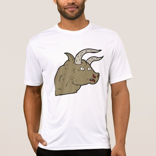 Fierce Angry Bull Head Rustieke Wilde Dier T-shirt (Voorkant)