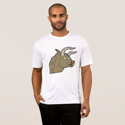 Fierce Angry Bull Head Rustieke Wilde Dier T-shirt (Voorkant volledig)