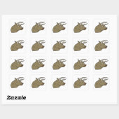 Fierce Angry Bull Head Rustieke Wilde Dier Vierkante Sticker (Vel)