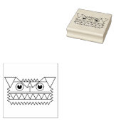 Fierce, Angry Dog Wood Art Stamp Rubberstempel (Gestempeld)