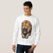 Fierce Angry Lion Illustratie Trui (Voorkant volledig)