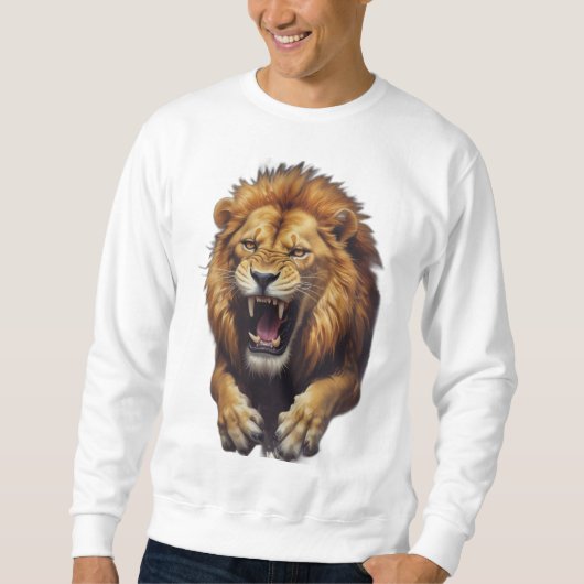 Fierce Angry Lion Illustratie Trui (Voorkant)