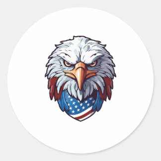 Fierce Bald Eagle Head beroemd gemaakt door USA Ba Ronde Sticker