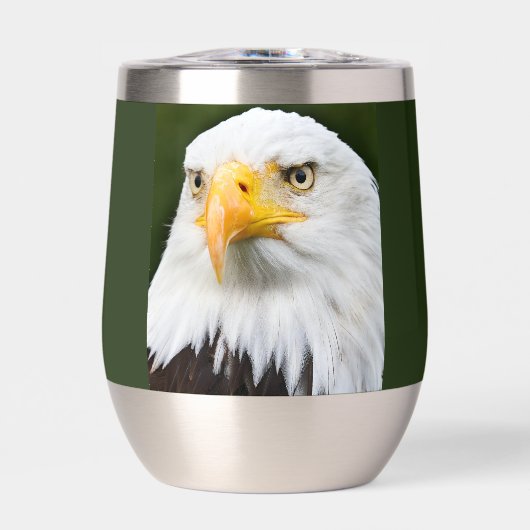 Fierce Bald Eagle Head Patriotic Stemless (Voorkant)
