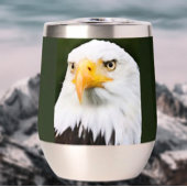 Fierce Bald Eagle Head Patriotic Stemless