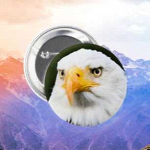 Fierce Bald Eagle Head Patriottische Button