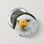Fierce Bald Eagle Head Patriottische Button (Voorkant /achterkant)
