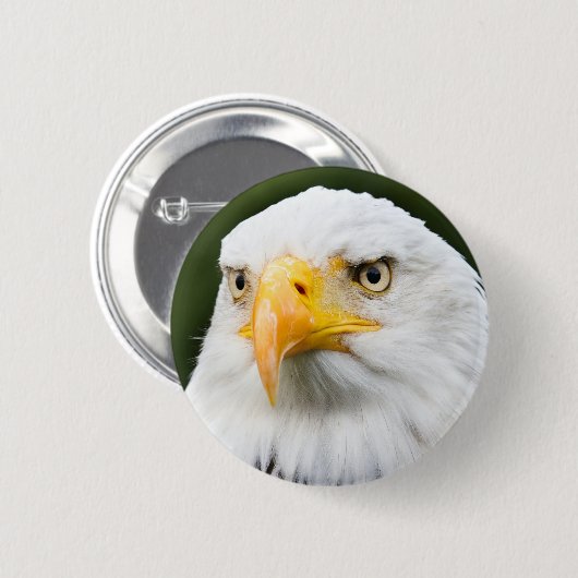 Fierce Bald Eagle Head Patriottische Button (Voorkant /achterkant)