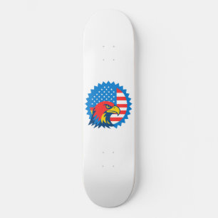 Fierce Bald Eagle op ronde Amerikaanse vlag Persoonlijk Skateboard