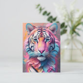 Fierce Beauty Pink Tiger Briefkaart (Staand voorkant)