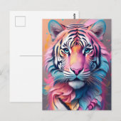 Fierce Beauty Pink Tiger Briefkaart (Voorkant / Achterkant)