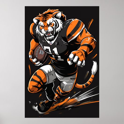 Fierce Bengal Tiger Mascot Poster (Voorkant)