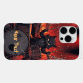 Fierce Black Cat Playing Drums Angry Drummer iPhone Hoesje (Achterkant horizontaal)