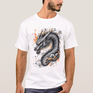 Fierce Black Dragon Art T-shirt