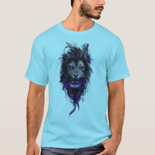 Fierce Blue Lion Graphic T-shirt – Sky Blue Editio