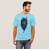 Fierce Blue Lion Graphic T-shirt – Sky Blue Editio (Voorkant volledig)