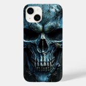 Fierce Blue Skull iPhone 14 Hoesje (Achterkant)