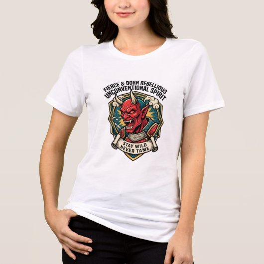 Fierce & Born Rebellious Onconventionele Geest Lon Tri-Blend Shirt (Voorkant)