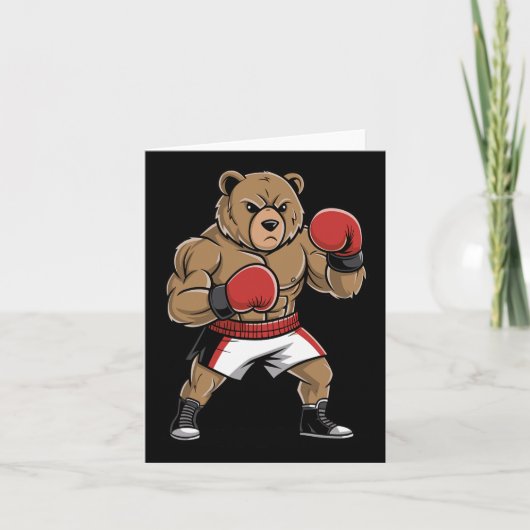 Fierce Boxing Beer Funny Tough Animal Fighter Kaart (Voorkant)