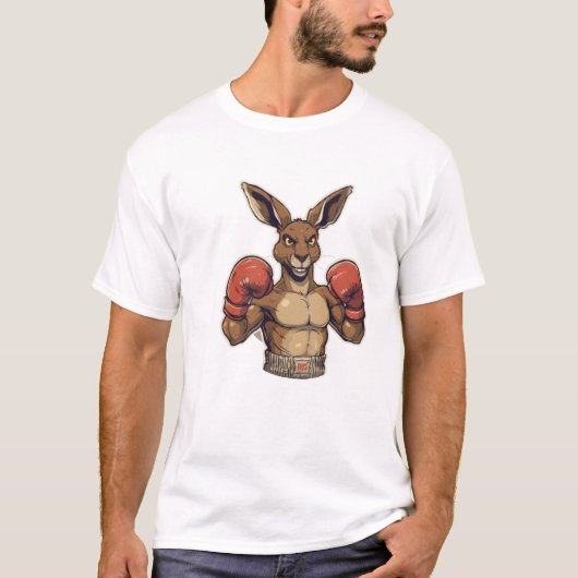 Fierce Boxing Bunny: Klaar om te rommelen! T-shirt (Voorkant)