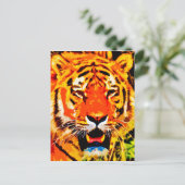 Fierce Bright Oranje Siberian Tiger Briefkaart (Staand voorkant)