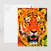 Fierce Bright Oranje Siberian Tiger Briefkaart (Voorkant / Achterkant)