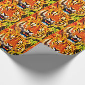Fierce Bright Oranje Siberian Tiger Cadeaupapier (Hoek)