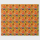 Fierce Bright Oranje Siberian Tiger Cadeaupapier (Vlak)