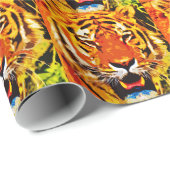 Fierce Bright Oranje Siberian Tiger Cadeaupapier (Rol Hoek)