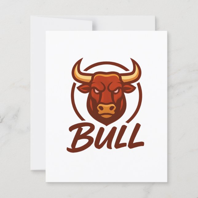 Fierce Bull Head Logo, Creative Mascot BULL (Voorkant)