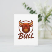 Fierce Bull Head Logo, Creative Mascot BULL Briefkaart (Staand voorkant)
