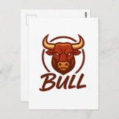 Fierce Bull Head Logo, Creative Mascot BULL Briefkaart (Voorkant / Achterkant)