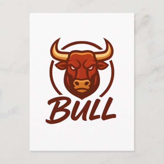 Fierce Bull Head Logo, Creative Mascot BULL Briefkaart (Voorkant)