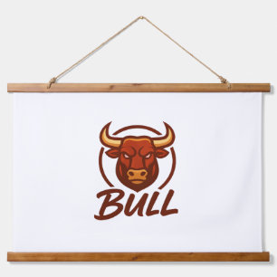 Fierce Bull Head Logo, Creative Mascot BULL Hangend Wandkleed