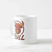 Fierce Bull Head Logo, Creative Mascot BULL Koffiemok (Voorkant links)
