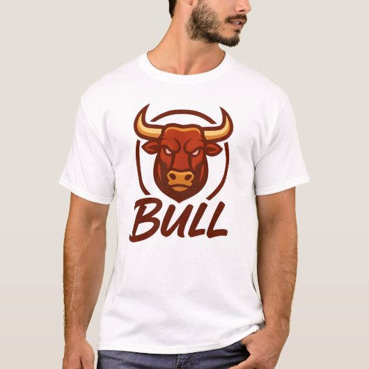 Fierce Bull Head Logo, Creative Mascot BULL T-shirt (Voorkant)