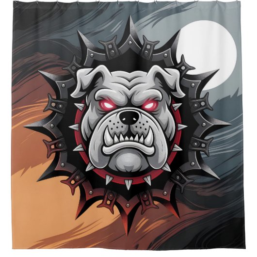 Fierce Bulldog Douchegordijn (Voorkant)